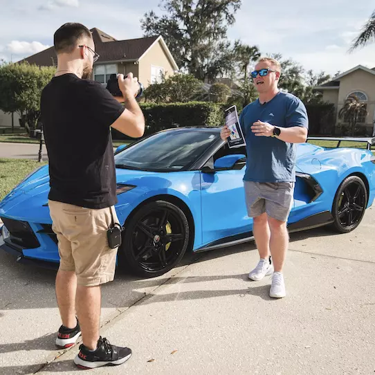 Robby Blanchard Blue Corvette